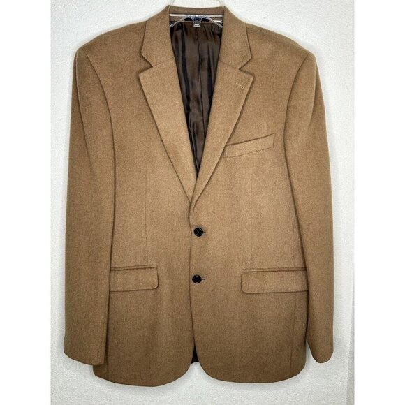 Stafford Blazer Mens 40R Tan 100% Camel Hair Single Breasted Notch Lapel Jacket - Picture 1 of 16